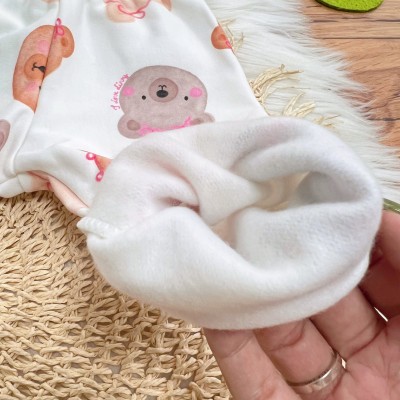 Conj. Casaco Face Bear e Calça Legging - Off White